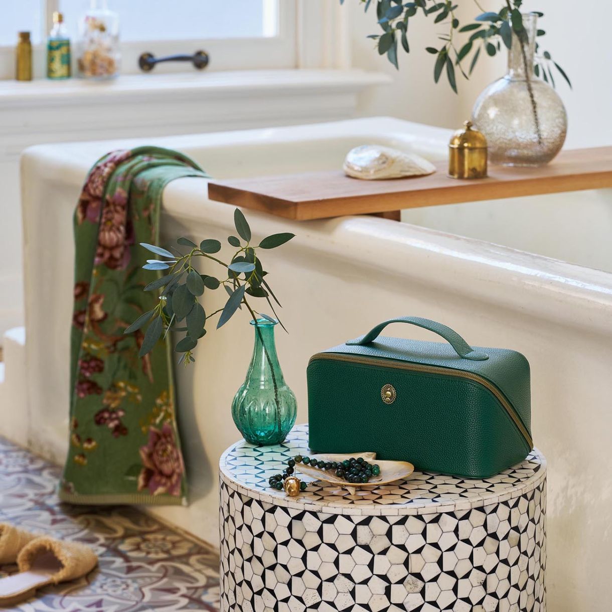 Τσάντα καλλυντικών Cyrille, πράσινο χρώμα