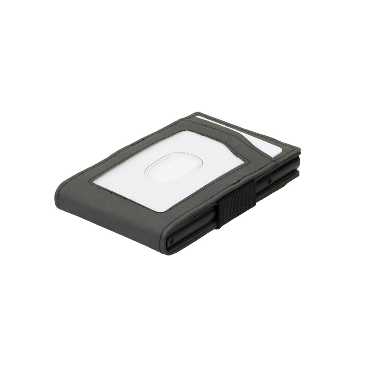 Πορτοφόλι με διαφανή θήκη για ταυτότητα. Χρώμα μαύρο.