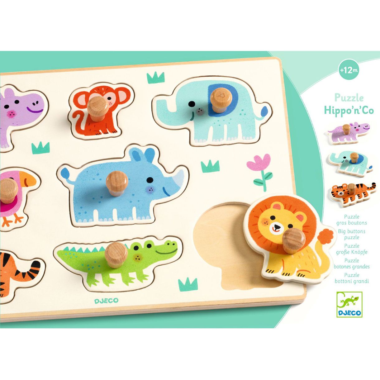 Ξύλινο παζλ Hippo and Company