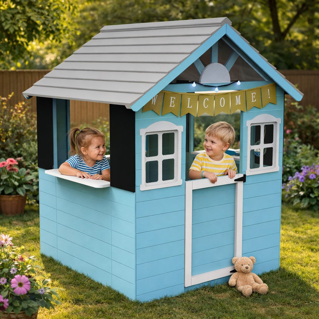 Ξύλινο παιδικό σπιτάκι GINGER HOME με κουζίνα – 110×103×137 εκ.