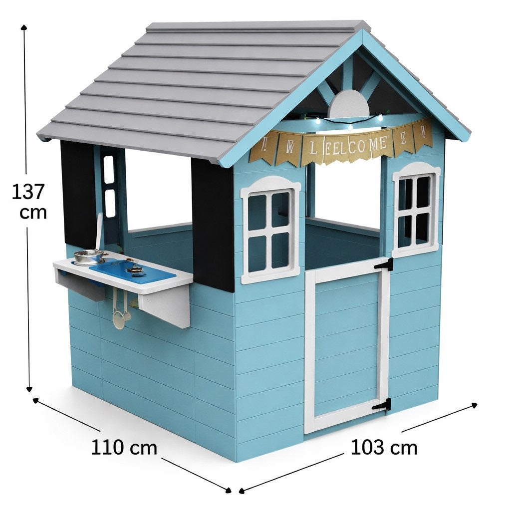 Ξύλινο παιδικό σπιτάκι GINGER HOME με κουζίνα – 110×103×137 εκ.