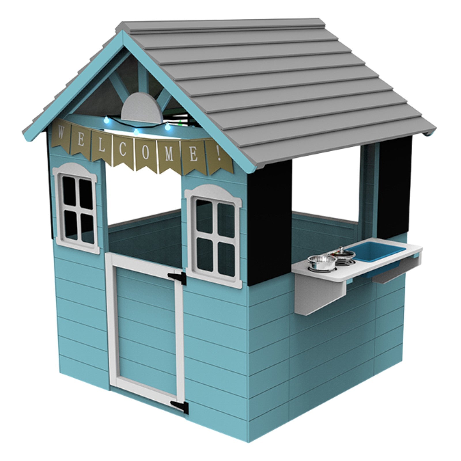 Ξύλινο παιδικό σπιτάκι GINGER HOME με κουζίνα – 110×103×137 εκ.