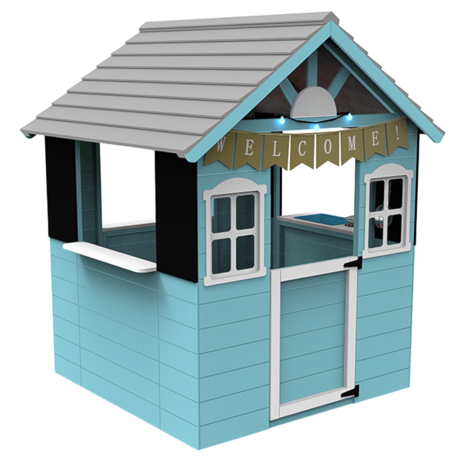 Ξύλινο παιδικό σπιτάκι GINGER HOME με κουζίνα – 110×103×137 εκ.