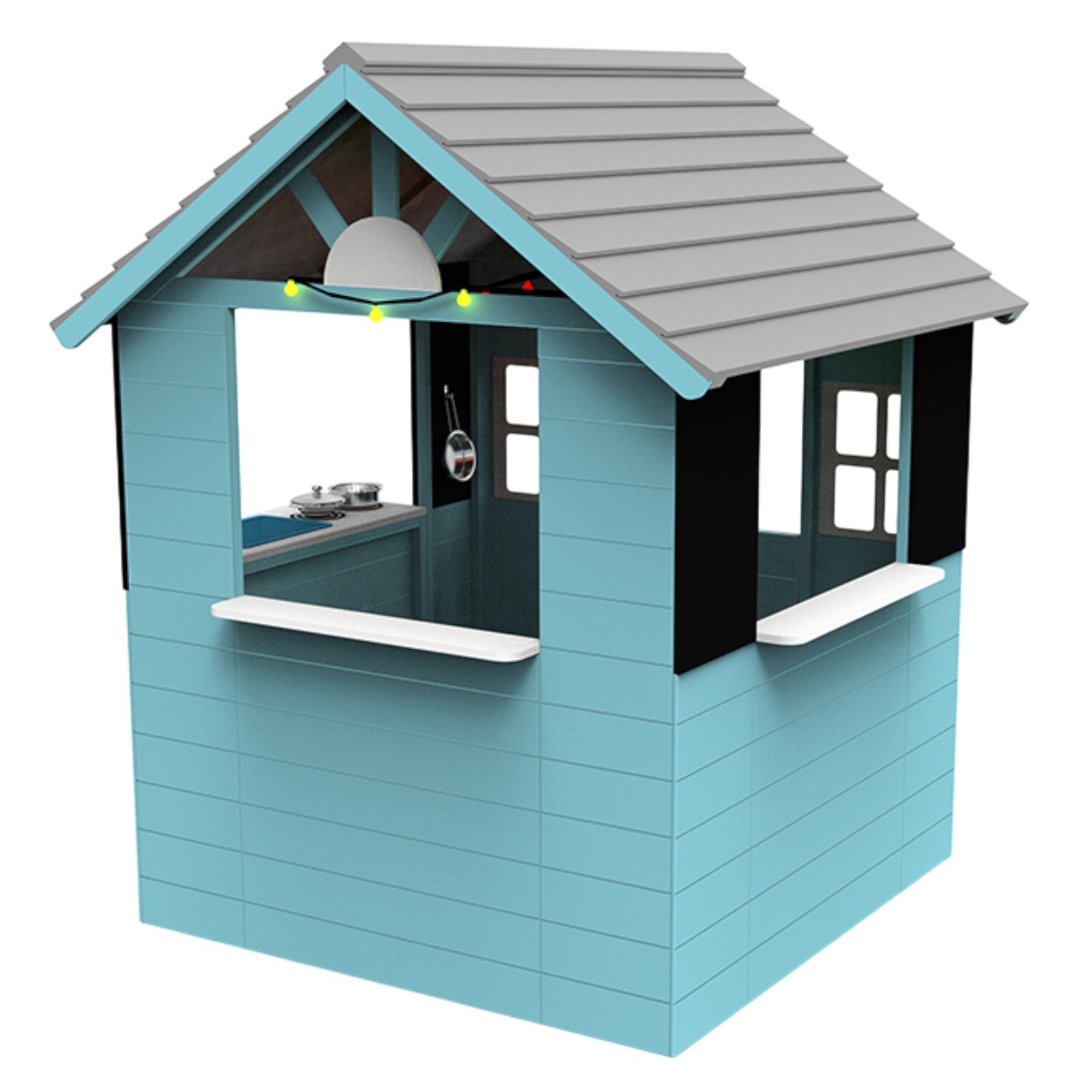 Ξύλινο παιδικό σπιτάκι GINGER HOME με κουζίνα – 110×103×137 εκ.