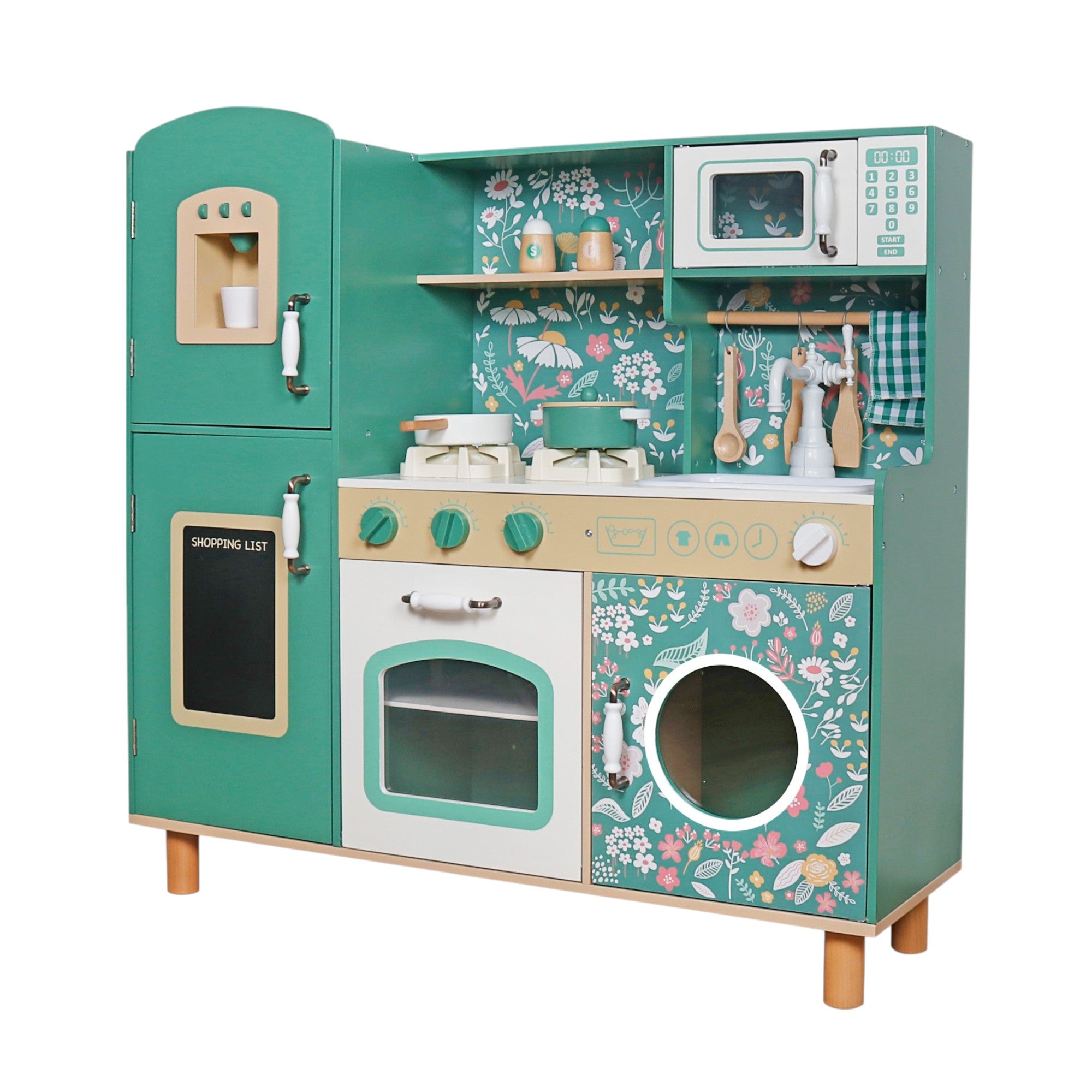 Παιδική Ξύλινη Κουζίνα GINGER HOME με ηλεκτρονικές εστίες με φώτα και ήχους, 91x31x90 cm