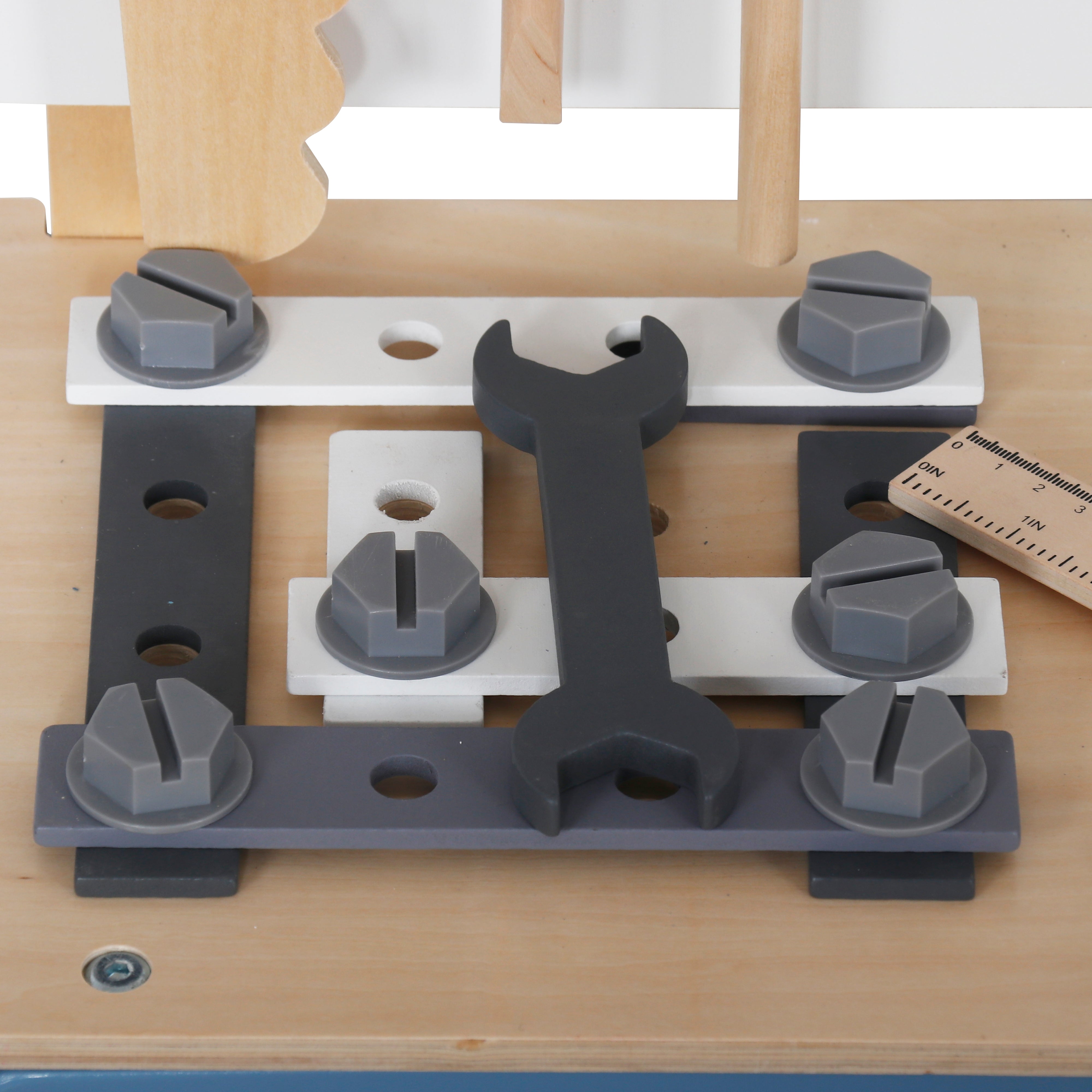 Παιδικό Ξύλινο Εργαστήρι με Εργαλεία, GINGER HOME, Μπλε, 46x26x67cm