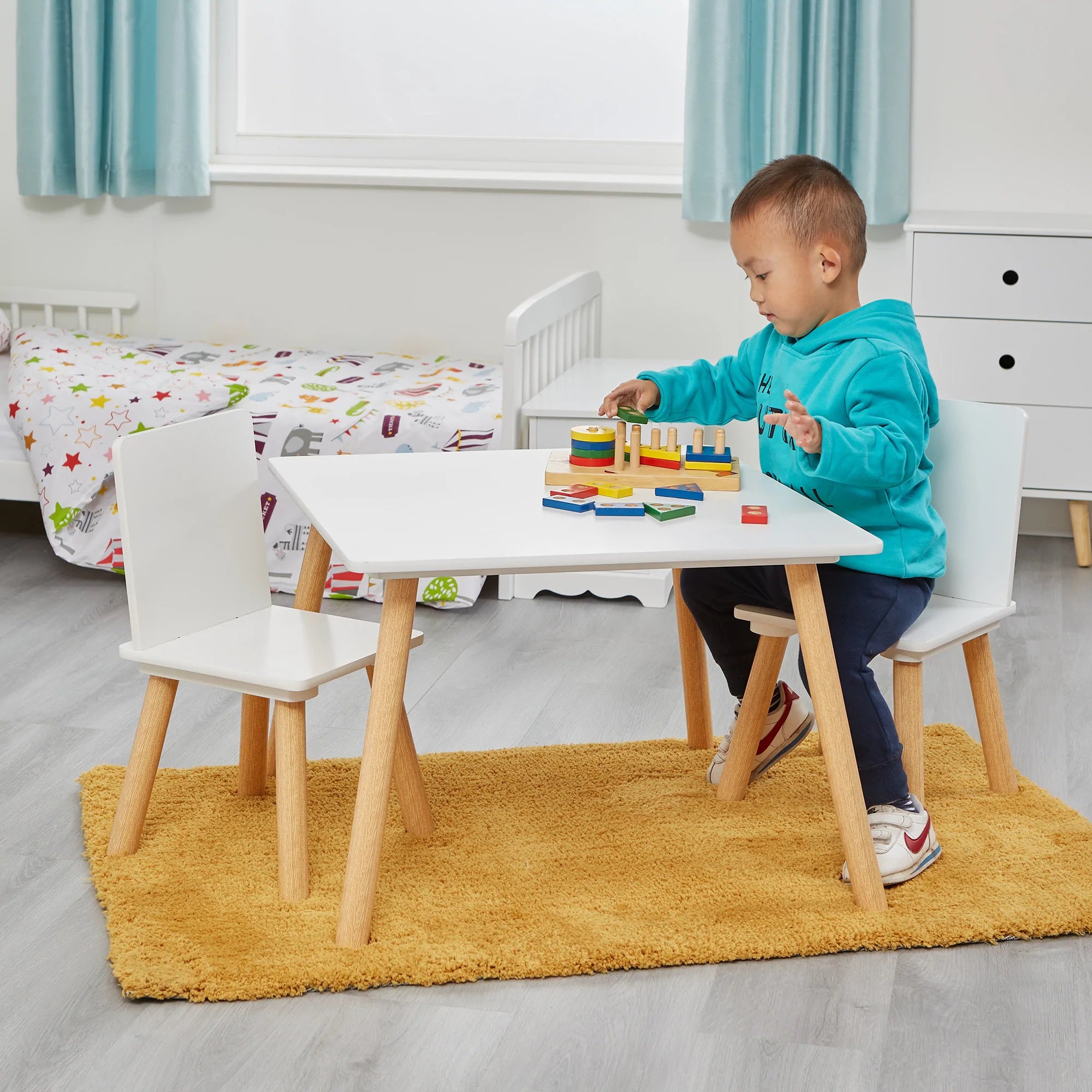 Παιδικό τραπέζι με 2 καρέκλες GINGER HOME Σετ Ξύλο TF6163