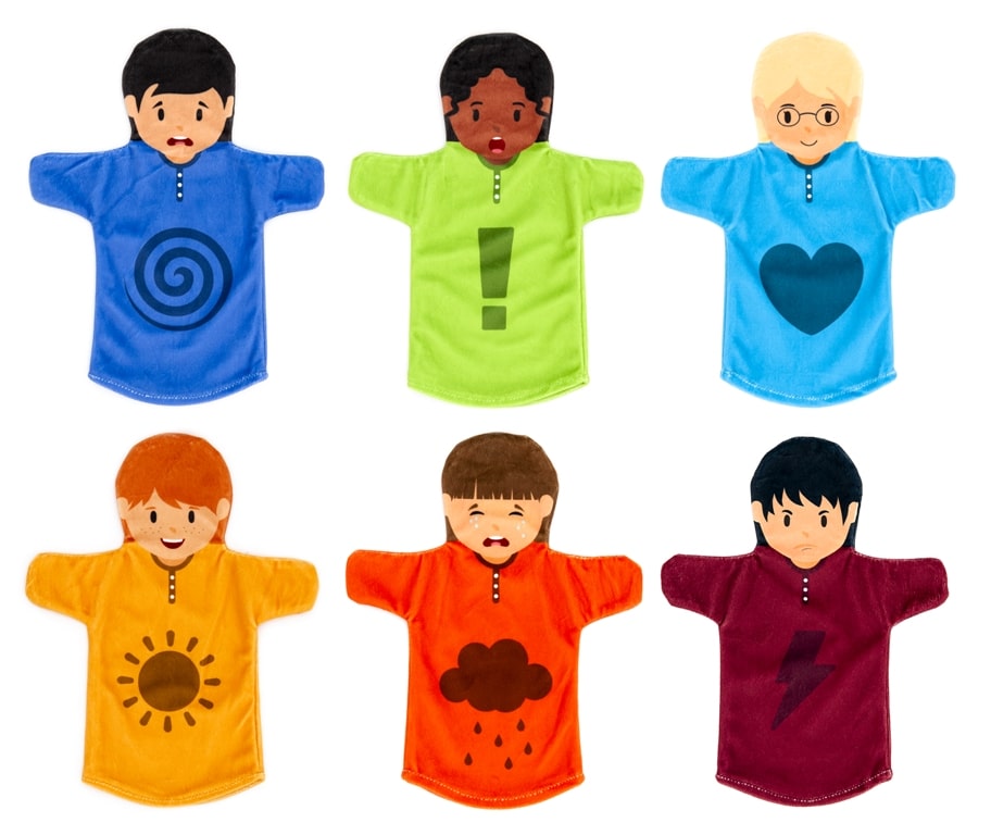 Комплект от 6 кукли за театър Емоциите на хората