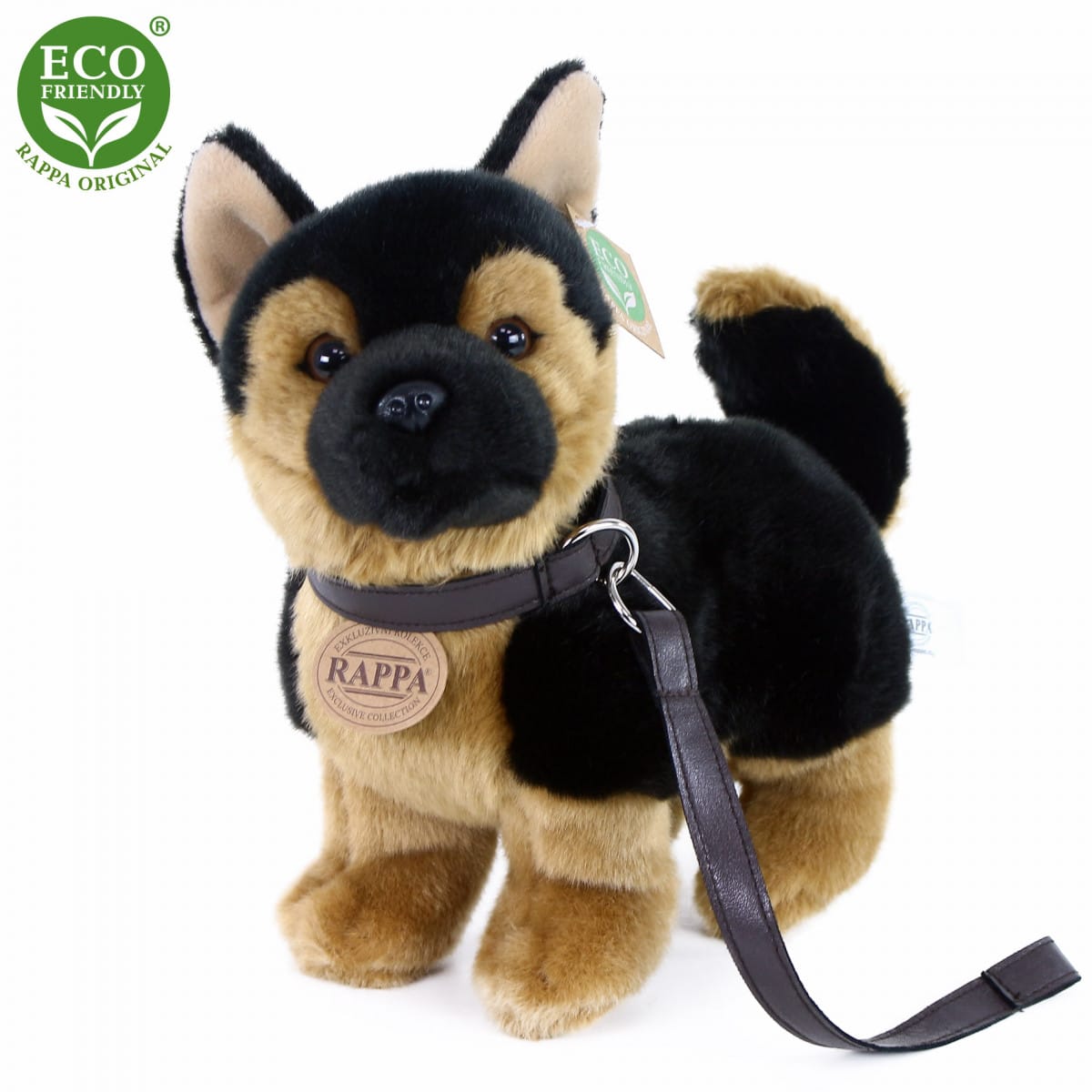 Λούτρινο Dog German Shepherd με λουρί όρθιο 23 cm.