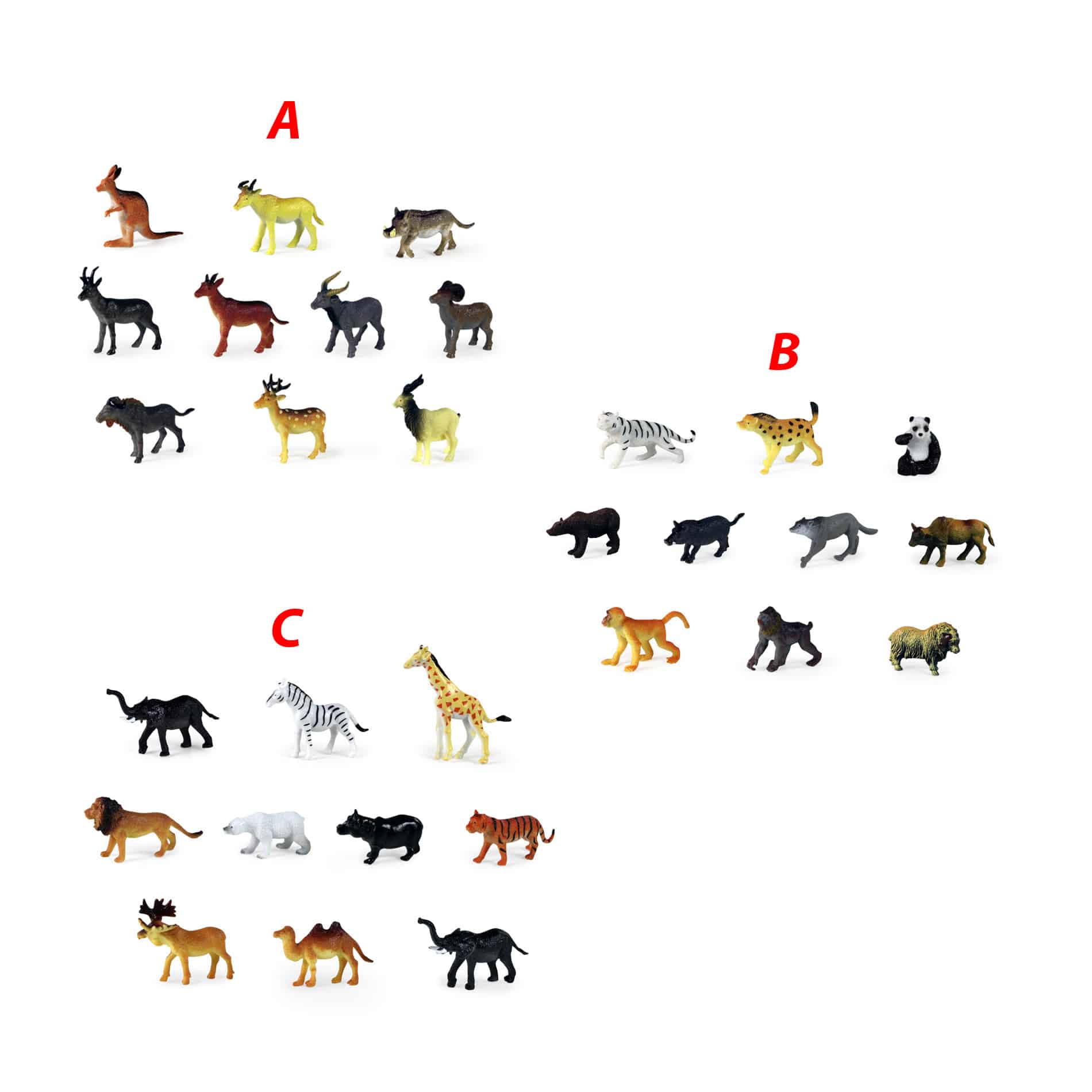 Σετ ειδώλια Άγρια ζώα I - 10 τεμάχια 5 cm.