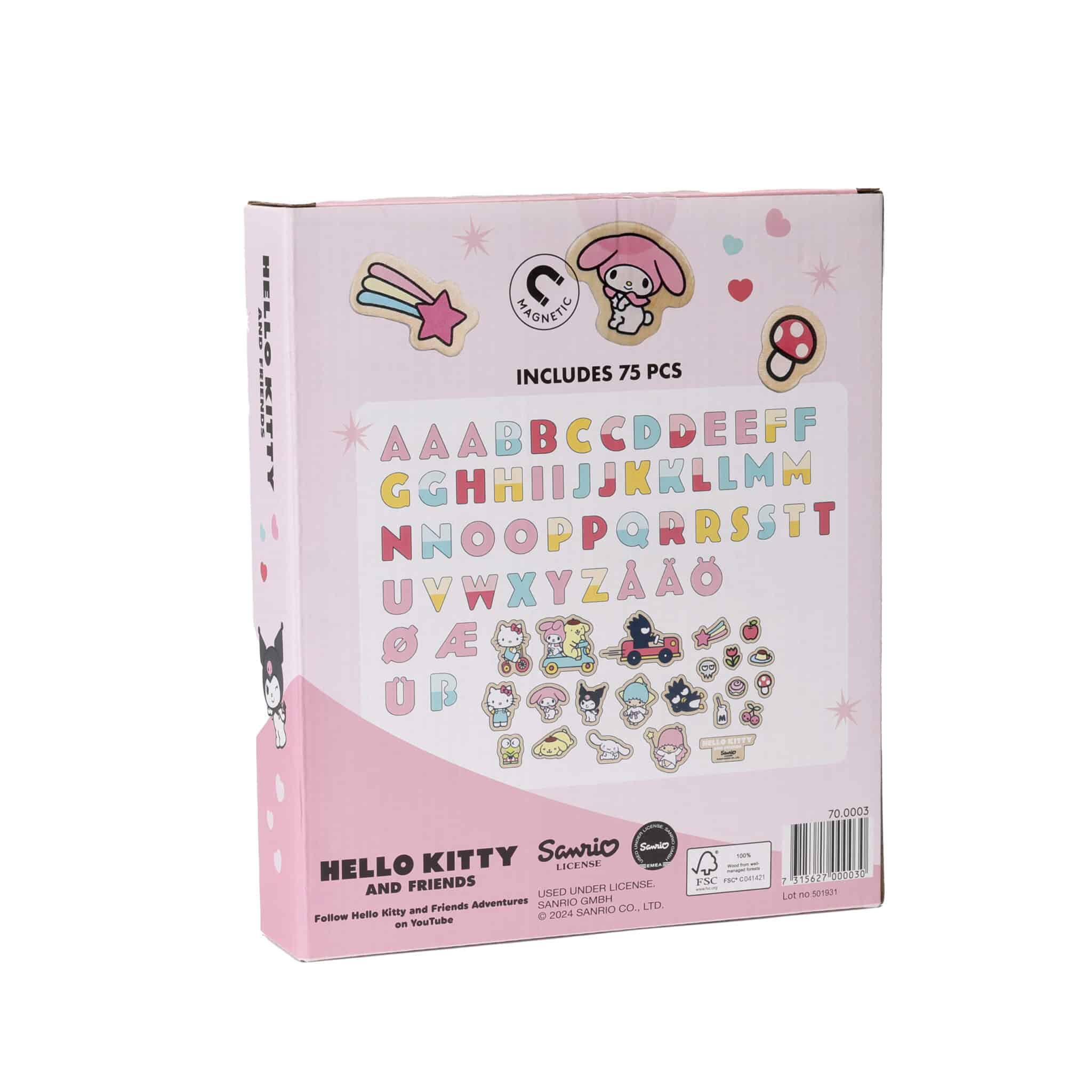Σετ ξύλινα μαγνητικά γράμματα και ειδώλια Hello Kitty 75 τεμαχίων