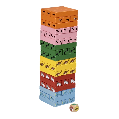 Ξύλινο παιχνίδι Jenga με την Πίπη Φακιδομύτη