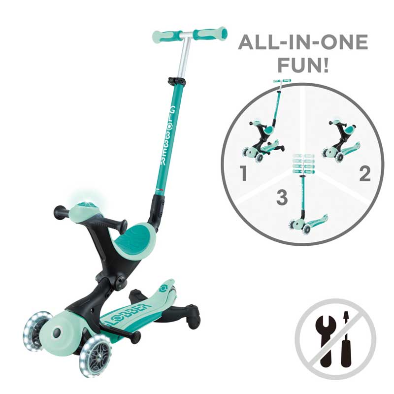 Πατίνι 5 σε 1 GLOBBER GO UP DELUXE LITS 360° - πράσινο μέντας