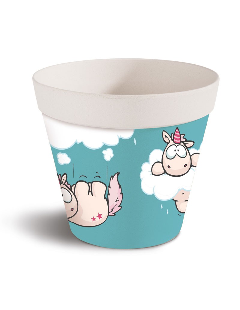 Γλάστρα μπαμπού - Theodor the unicorn, μπλε