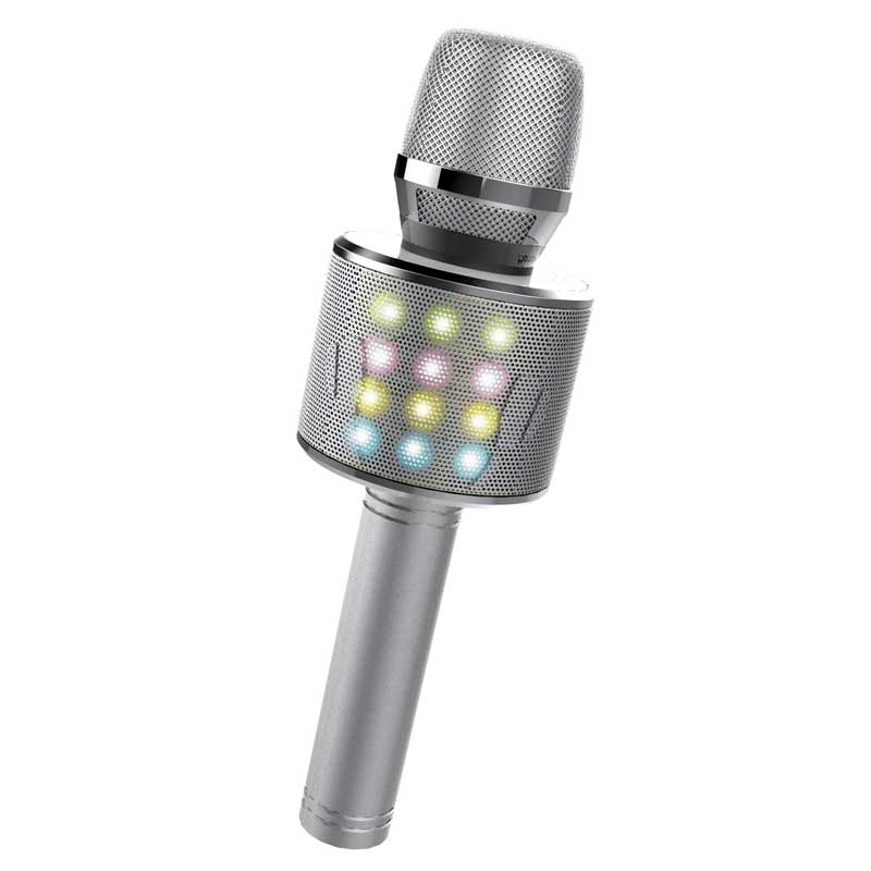 Μικρόφωνο για παιδικά πάρτι με φώτα LED - ασημί