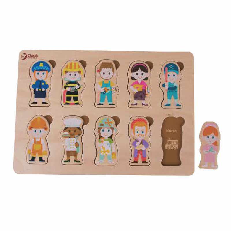 Ξύλινο παζλ για παιδιά - επαγγέλματα