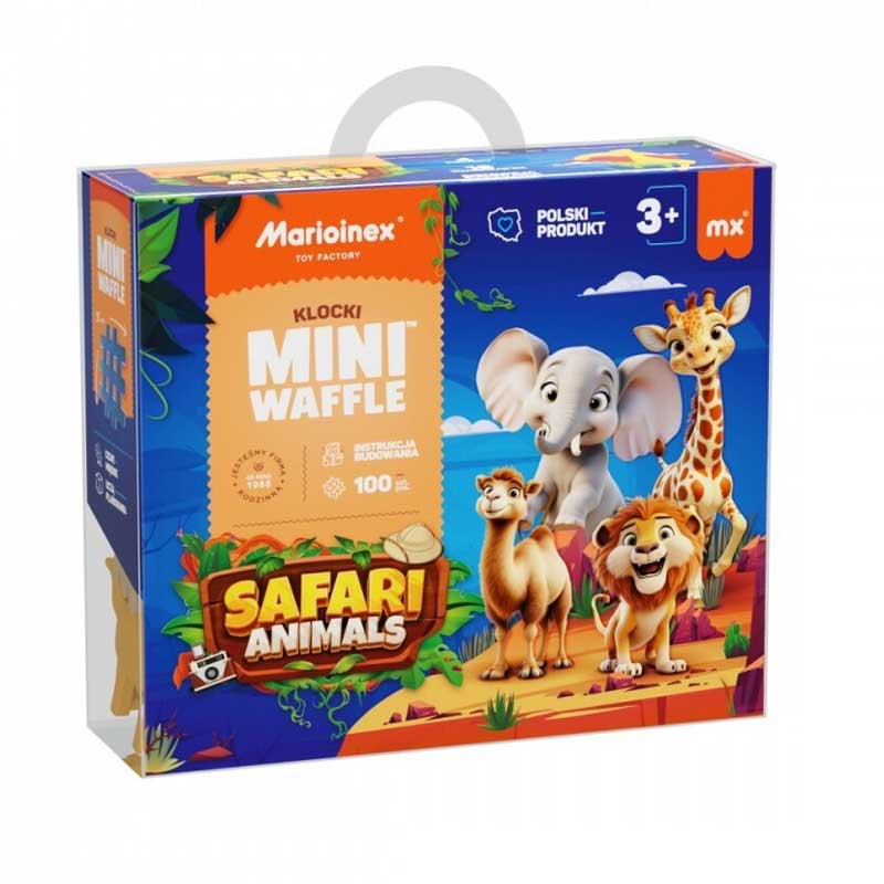 Μίνι Κατασκευαστής Βάφλας Marioinex "Safari Animals", 100 τεμάχια