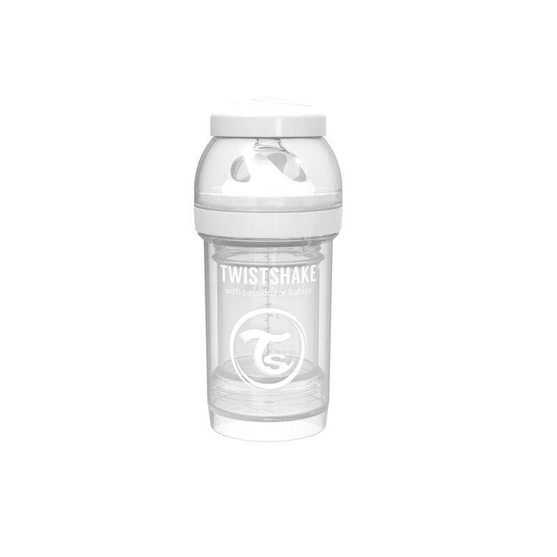 Μπιμπερό κατά των κολικών Twistshake 180 ml λευκό