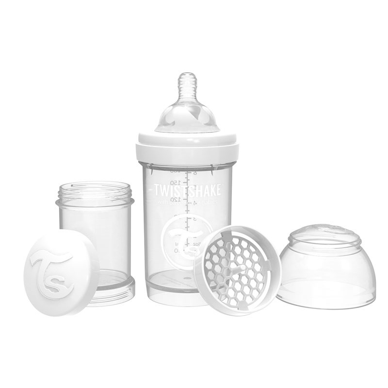 Μπουκάλι για μωρά κατά των κολικών Twistshake 330 ml. λευκό