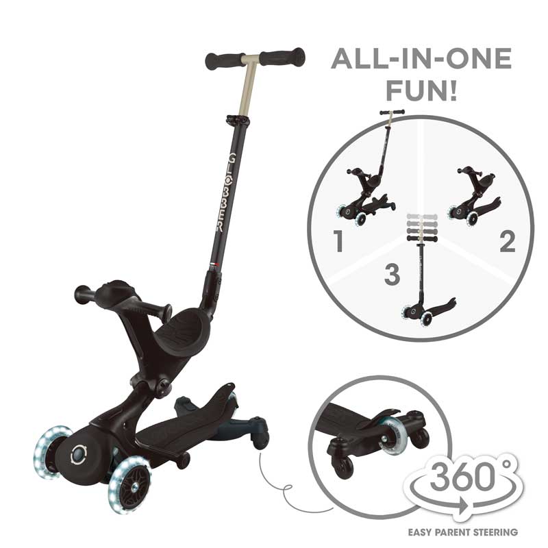 Πατίνι 5 σε 1 GLOBBER GO UP DELUXE LITS 360° - μαύρο