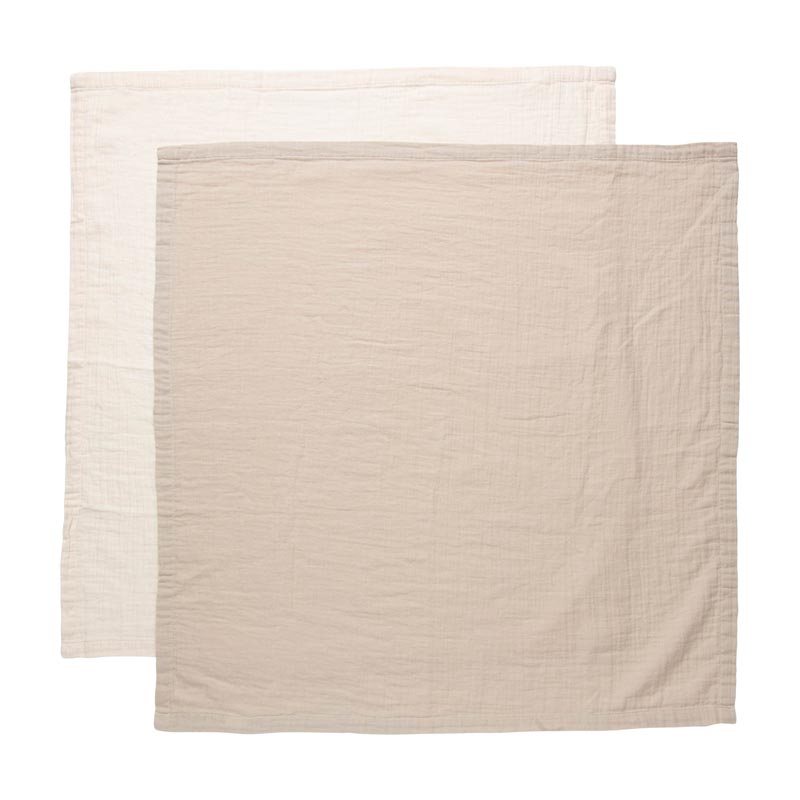 Bebe-Jou 2 τεμ. Υφασμάτινες πάνες 70x70cm Pure Cotton Sand