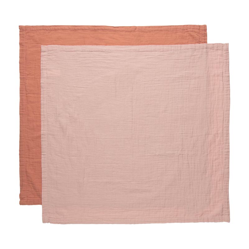 Bebe-Jou 2 τεμ. Υφασμάτινες πάνες 70x70cm Pure Cotton Pink