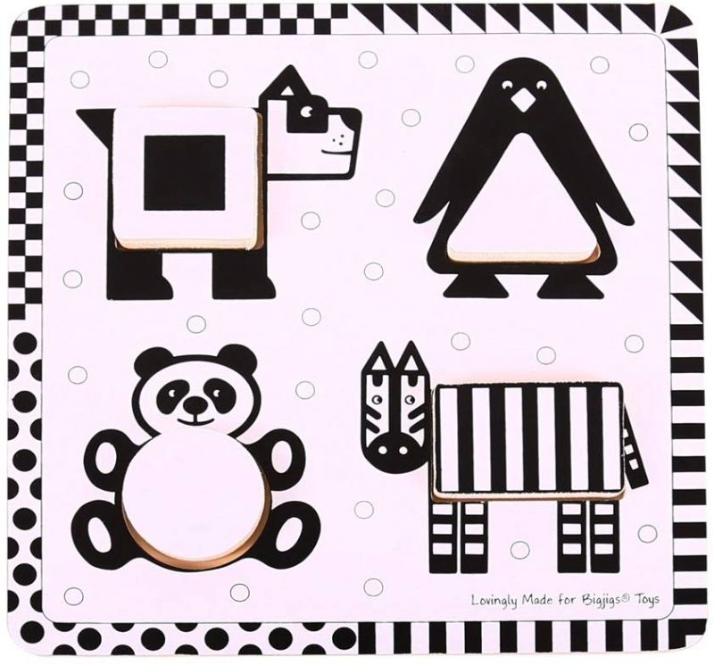 Ξύλινο παζλ - Ασπρόμαυρα ζώα