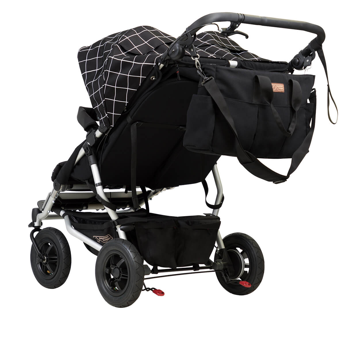 Τσάντα καροτσιού Mountain Buggy Double, μαύρο /περιλαμβάνει πατάκι και κρίκους νεογέννητου/