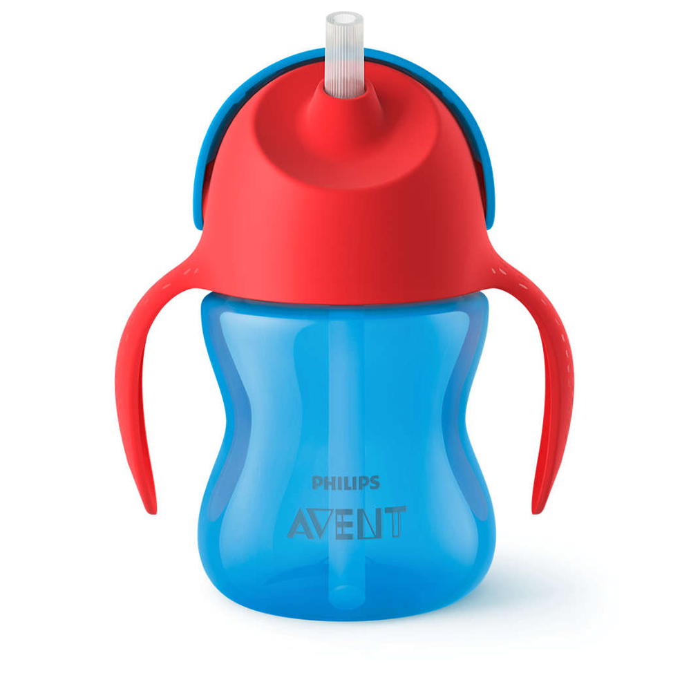 Philips AVENT Κύπελλο με καλαμάκι 200 ml, με χερούλια, 9m+, ΜΠΛΕ