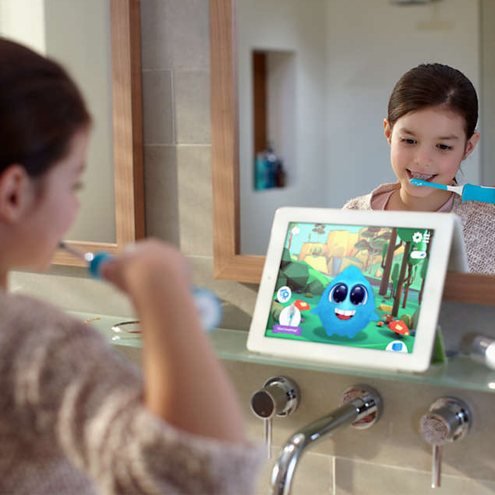 Παιδική οδοντόβουρτσα ForKids με χρώμα Bluetooth μπλε της θάλασσας με 2 κεφαλές