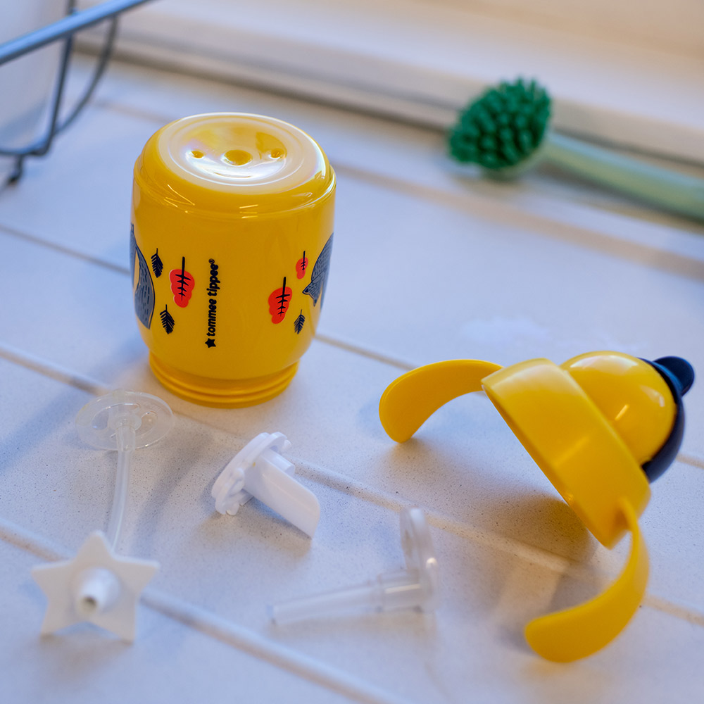 SuperStar Spill-proof cup με καλαμάκι με λαβές 300ml 6m+, BACSHIELD, κίτρινο