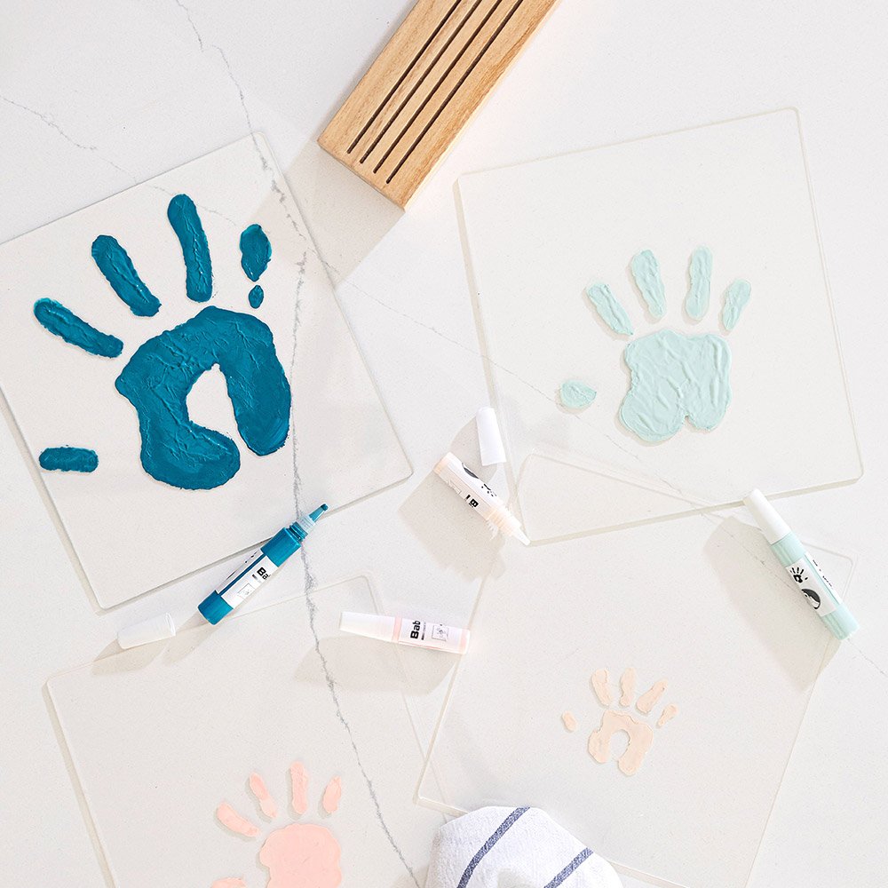 Διακοσμητικό πλαίσιο Baby Art για Οικογενειακή στάμπα με κραγιόνια, 4 στρώσεις και κομψή ξύλινη βάση με στρογγυλεμένες γωνίες