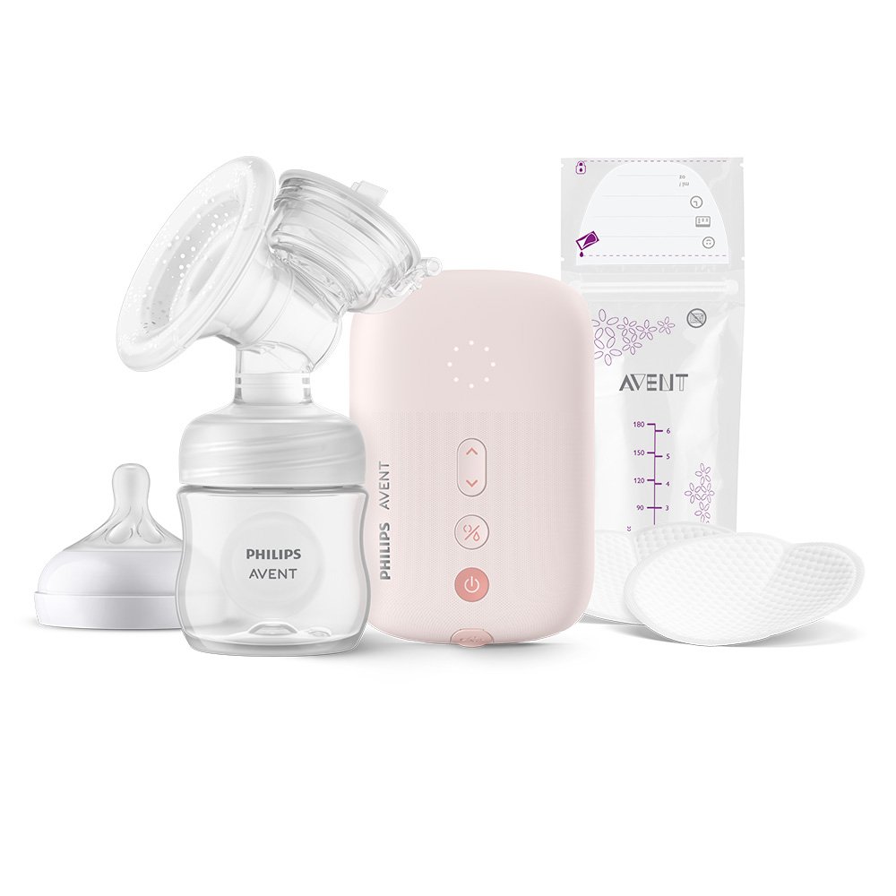 Μονή ηλεκτρική αντλία Natural Motion Philips AVENT SCF395/31 Advanced με 1 τεμ. Μπουκάλι πολυπροπυλενίου 125 ml με θηλή Natural Response 0m+, 5 τεμ. σακουλάκια μητρικού γάλακτος και 4 τεμ. υλικό παραγεμίσματος
