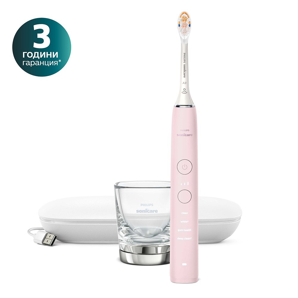 Ηλεκτρική βούρτσα Sonic Philips Sonicare DiamondClean 9000 HX9911/21, με κεφαλή all-in-one A3 Premium, 4 λειτουργίες, 3 εντάσεις, θήκη με φόρτιση USB, Bluetooth