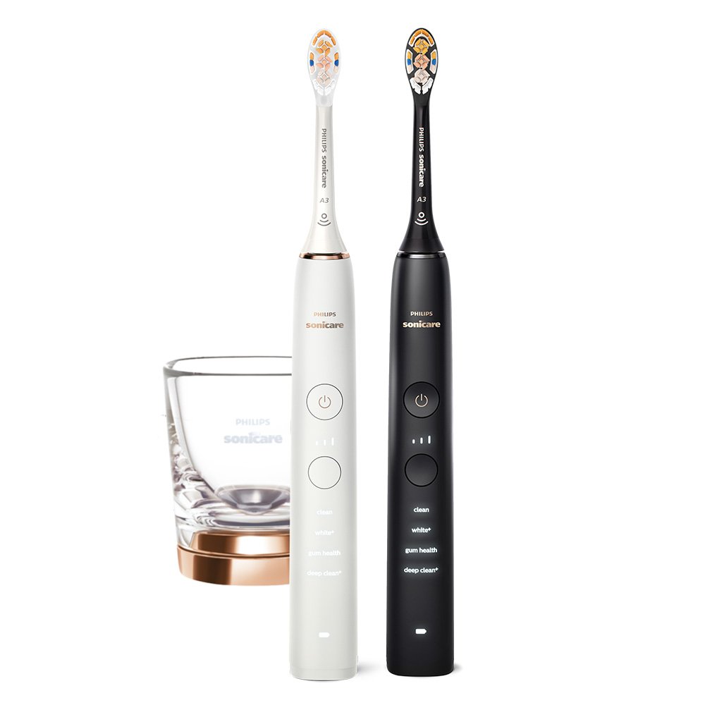 Σετ των 2 Ηλεκτρικές βούρτσες Sonic Philips Sonicare DiamondClean 9000 HX9914/69, με κεφαλή all-in-one A3 Premium, 4 λειτουργίες, 3 εντάσεις, Bluetooth