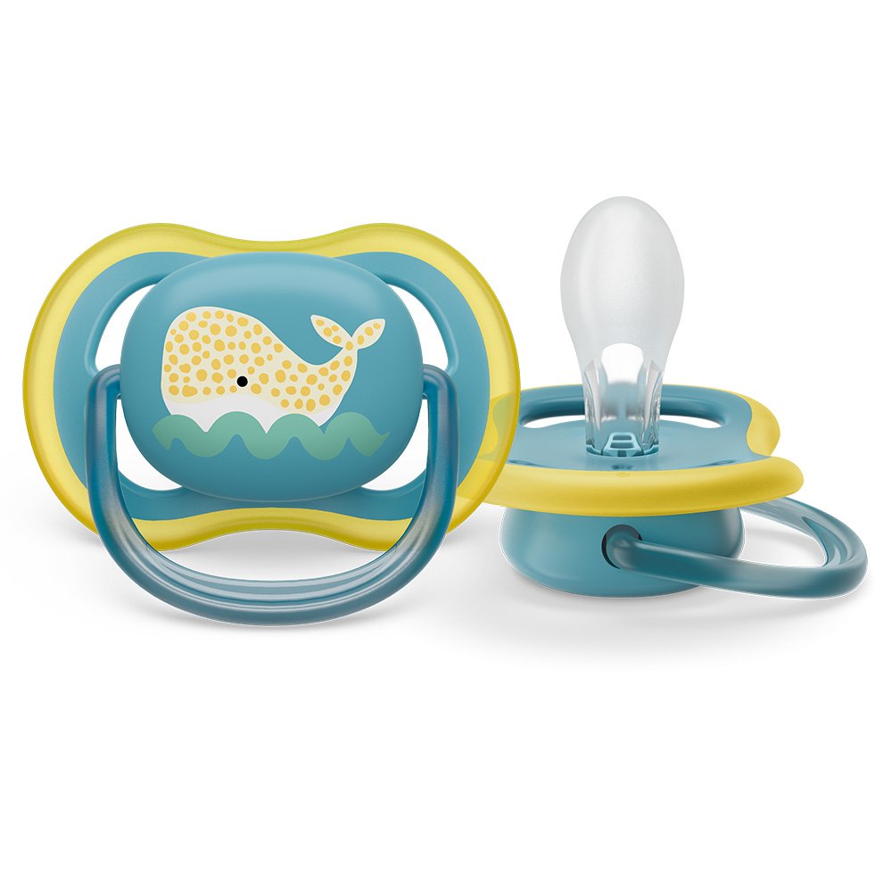Σετ των 2 ορθοδοντικές πιπίλες Philips AVENT SCF349/24 Ultra Air 18m+, ουδέτερα χρώματα με διακόσμηση Kit, σε κουτί αποστείρωσης
