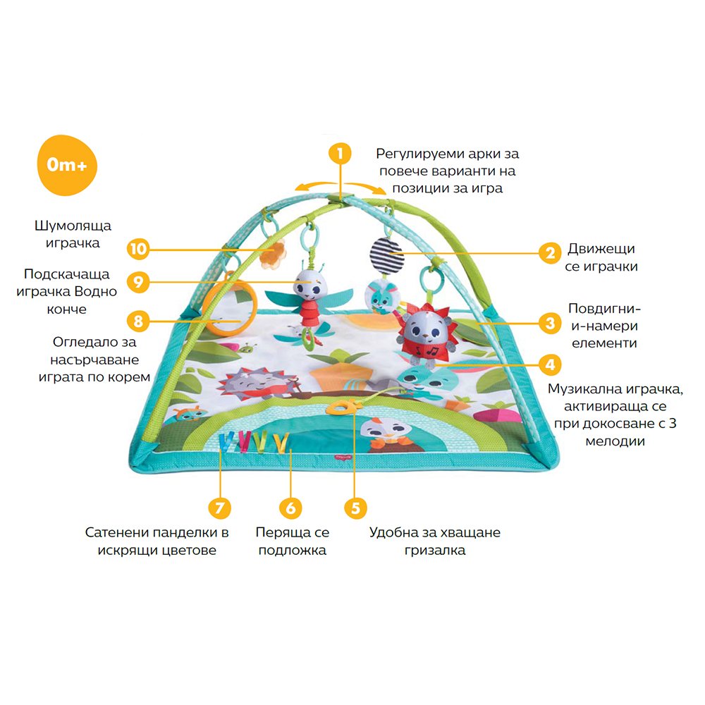 Tiny Love Meadow Days Gymini Sunny Day Active Gym, 16 Smart Functions, Music Toy, 0m+