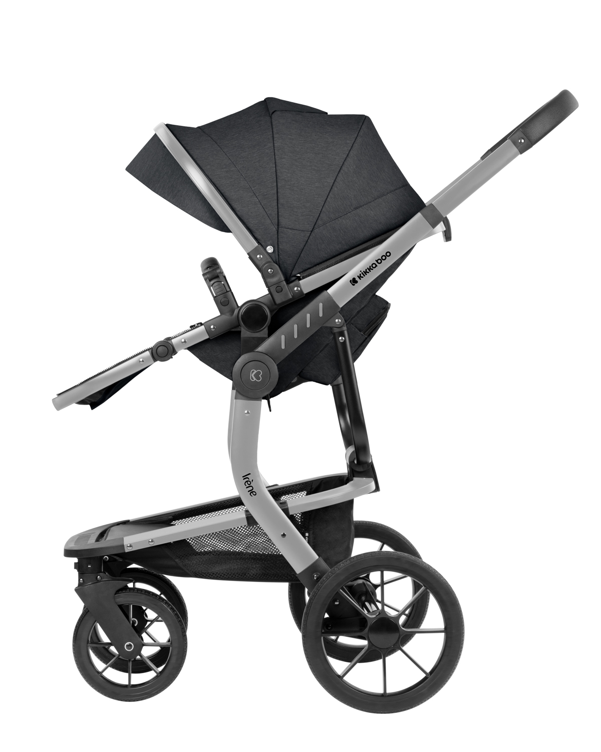 Συνδυασμένο καρότσι 3 σε 1 με σκληρό καλάθι Irene Dark Grey 2024