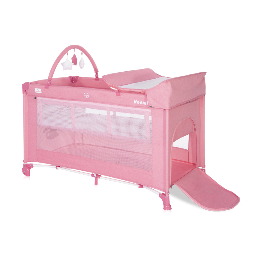 Παρκοκρέβατο noemi 2 επιπέδων συν ροζ βελούδο μονόκερος