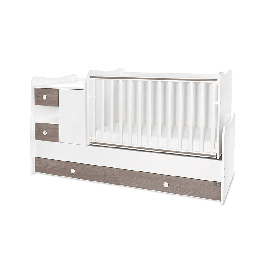 Κρεβάτι minimax 190/72 χρώμα λευκό/καφέ νέο