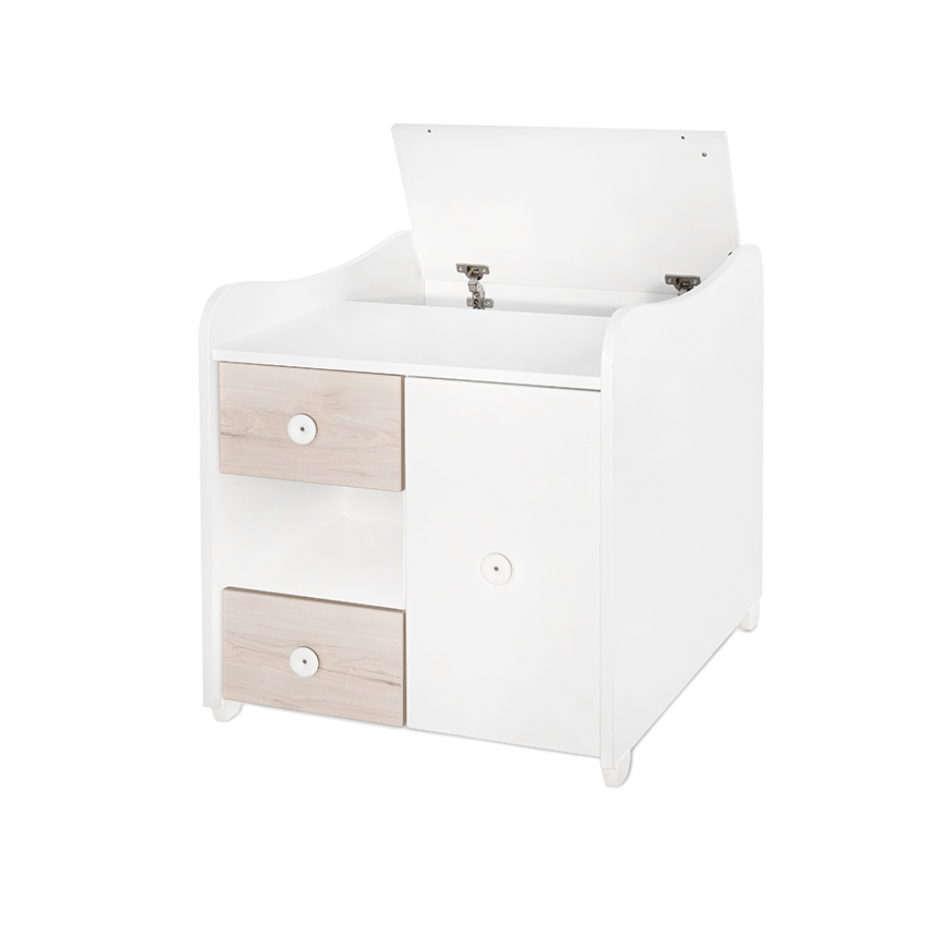 Κρεβάτι Minimax 190/72 χρώμα λευκό/ανοιχτό δρυ καινούργιο