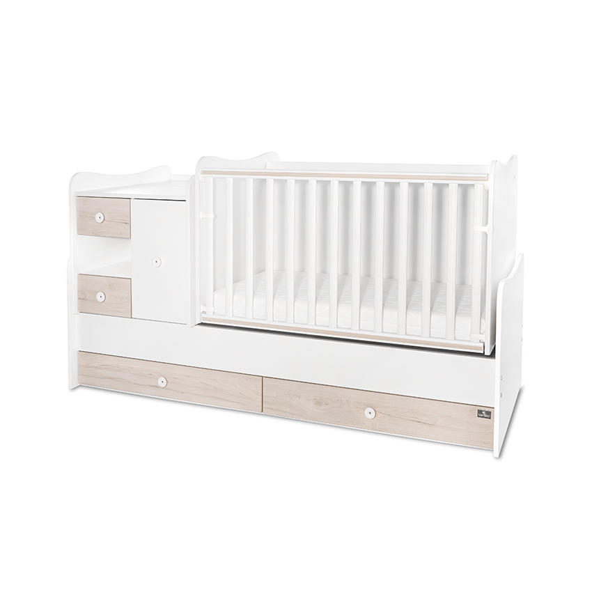 Κρεβάτι Minimax 190/72 χρώμα λευκό/ανοιχτό δρυ καινούργιο