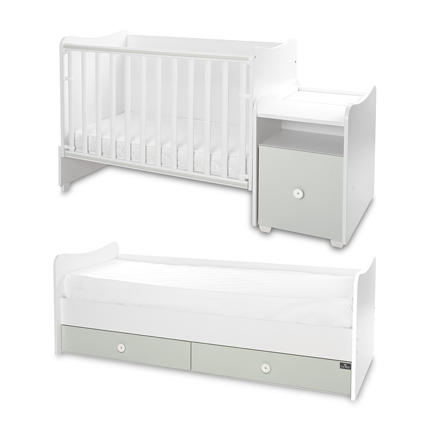 Bed trend plus 70/160 χρώμα λευκό/γαλακτοπράσινο-3κουτί