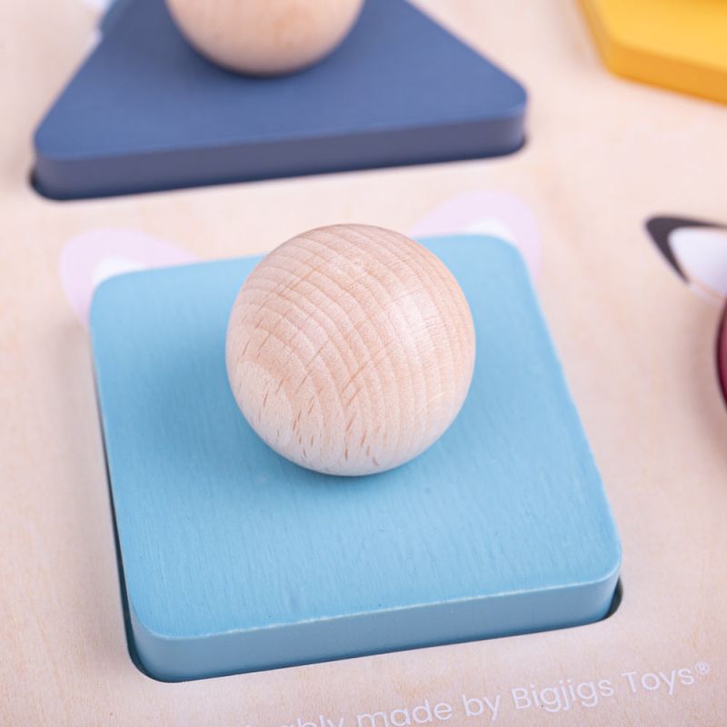 Bigjigs- Ξύλινο παζλ με λαβές - Σχήματα και ζώα του δάσους