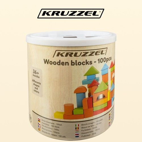 Ξύλινα τουβλάκια - 100 τεμάχια - Kruzzel