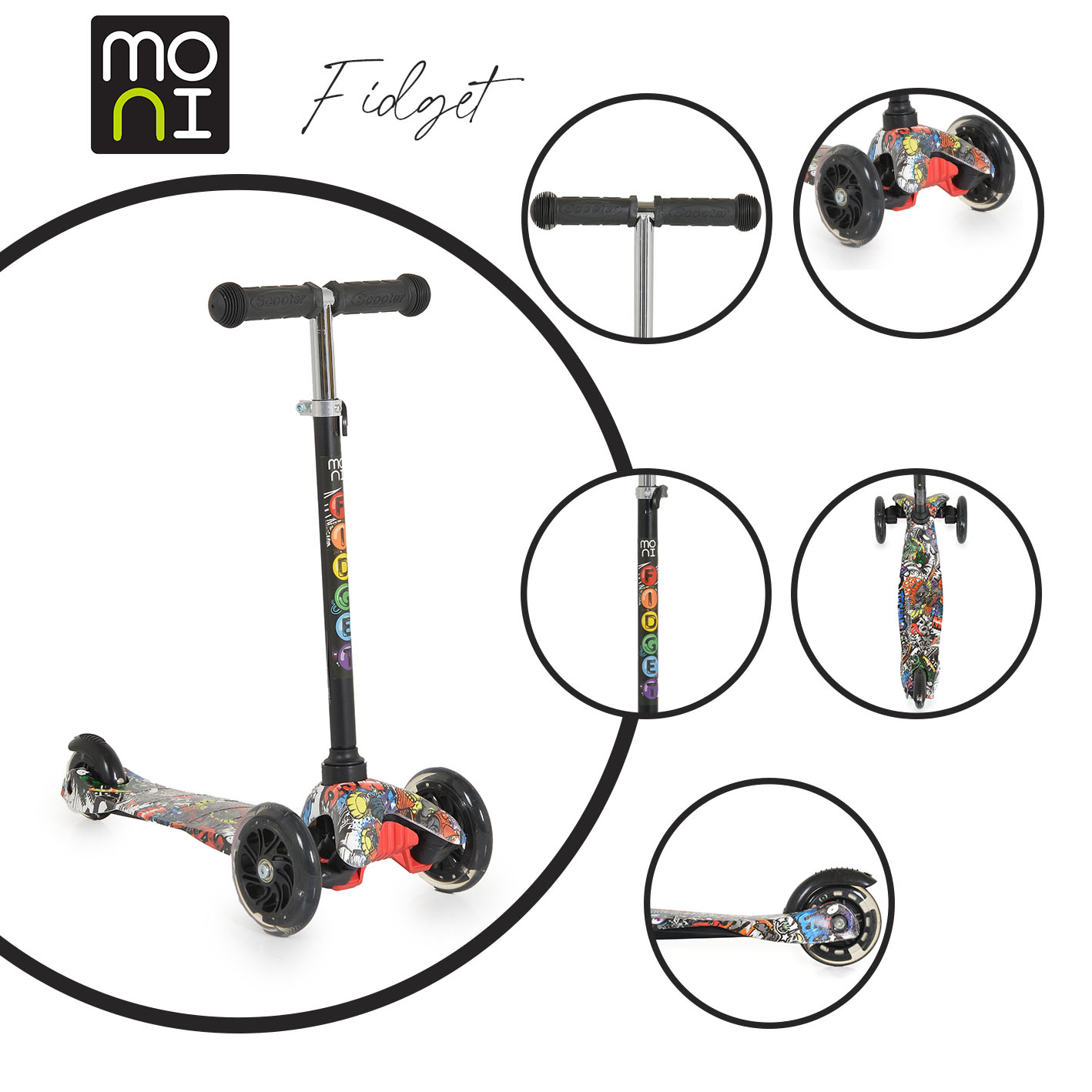 Fidget scooter μαύρο
