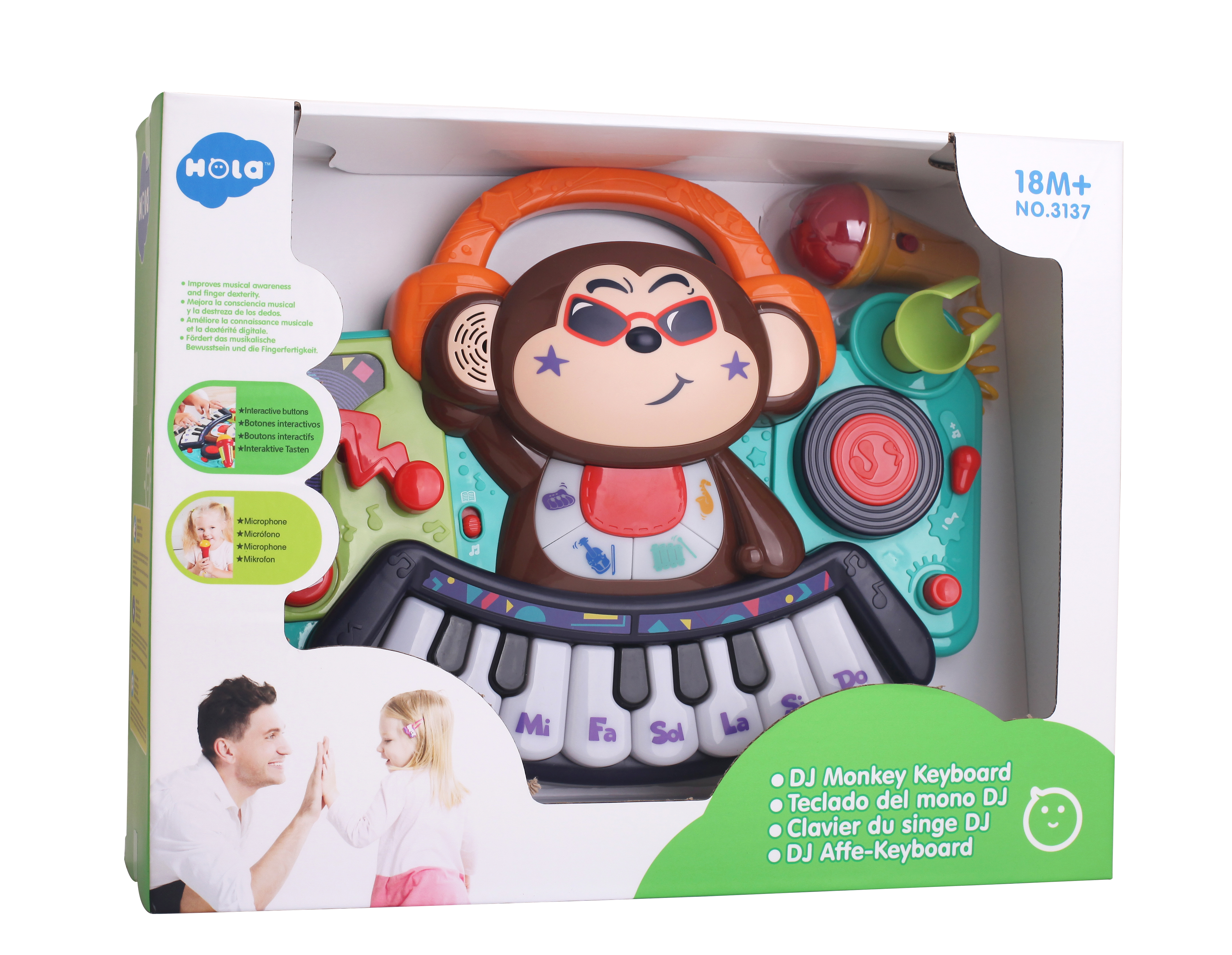 Мини пиано с микрофон DJ Monkey 3137