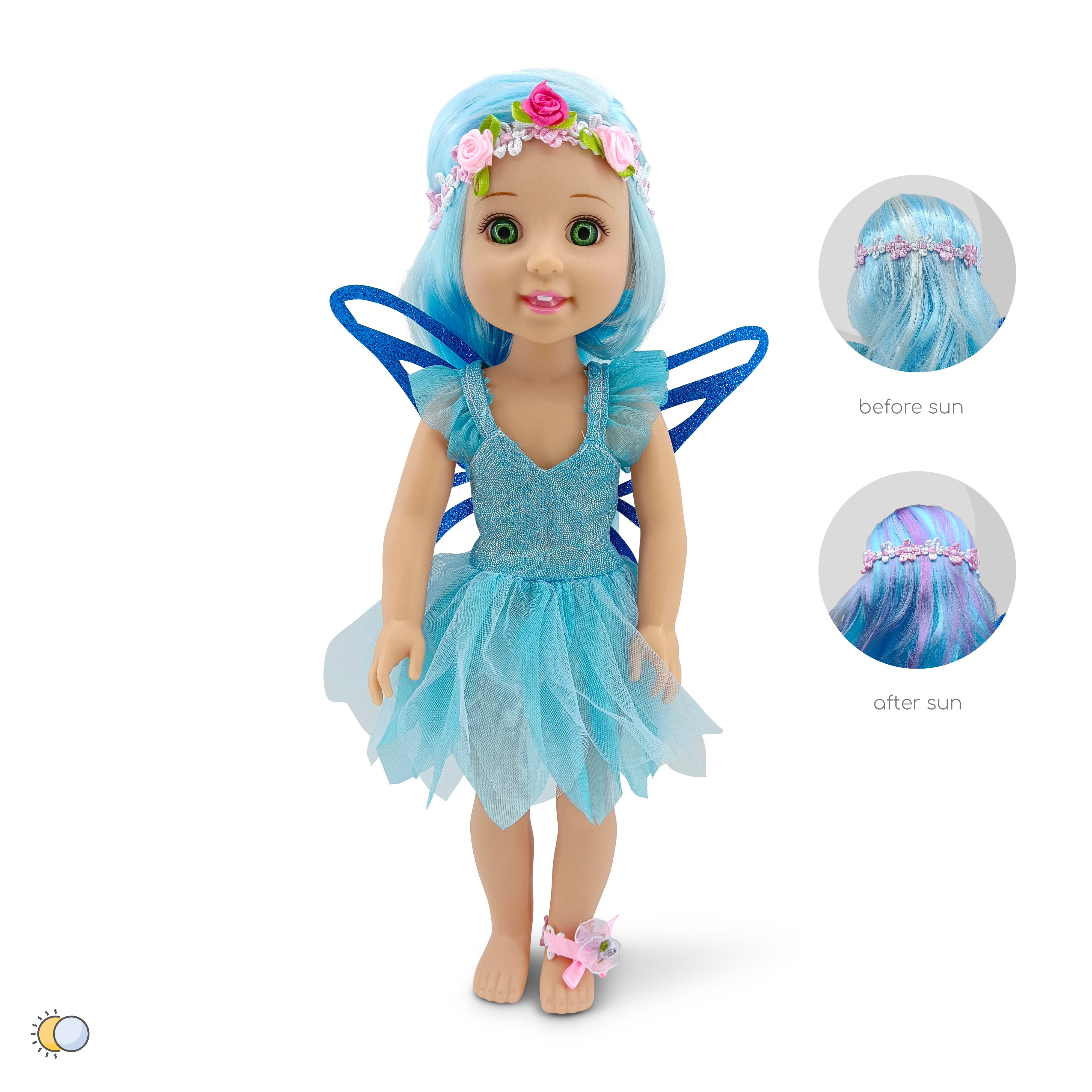 Κούκλα 38 εκ. Fairy Doll Sun blue LS1502-3