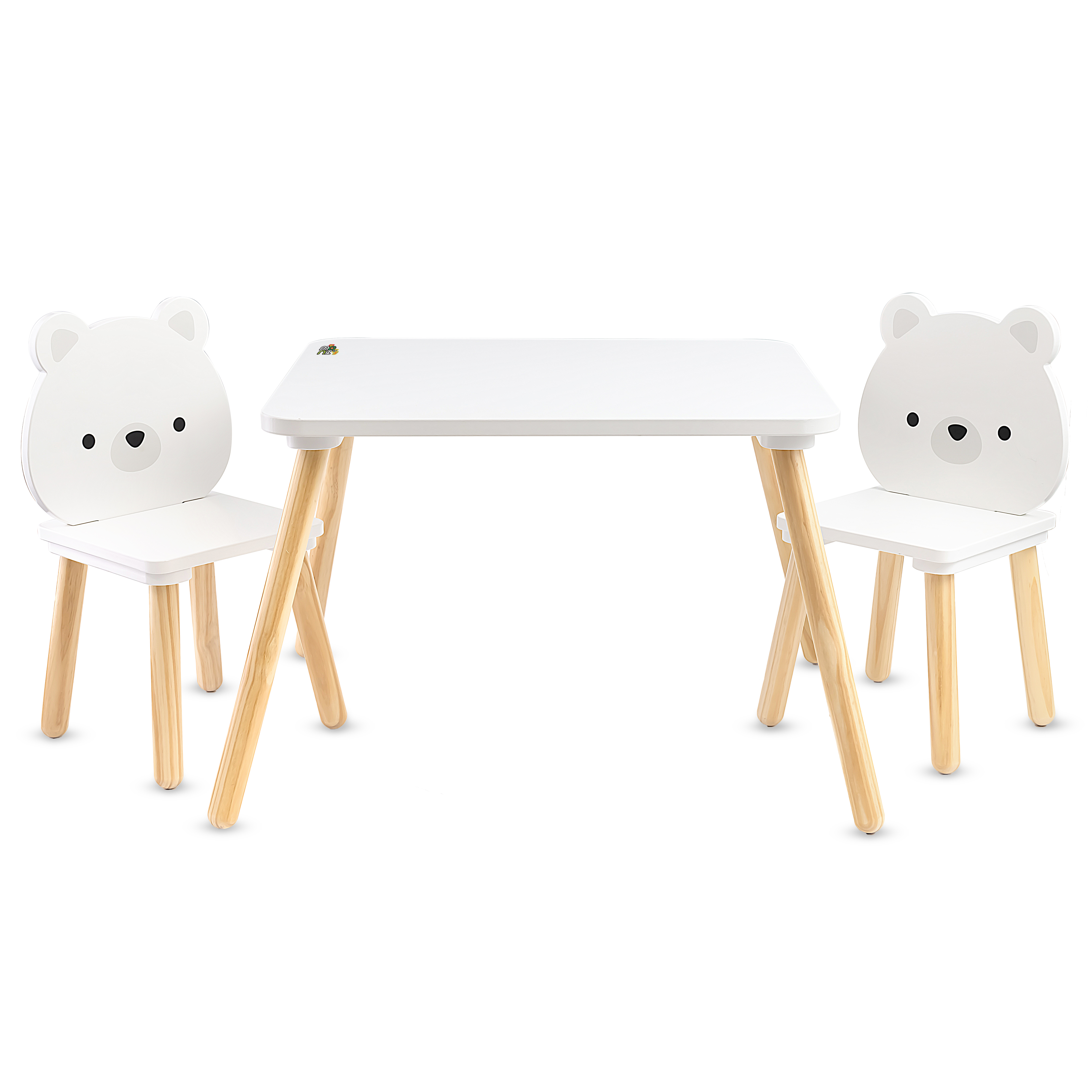 Ξύλινο τραπέζι με 2 καρέκλες White Bears
