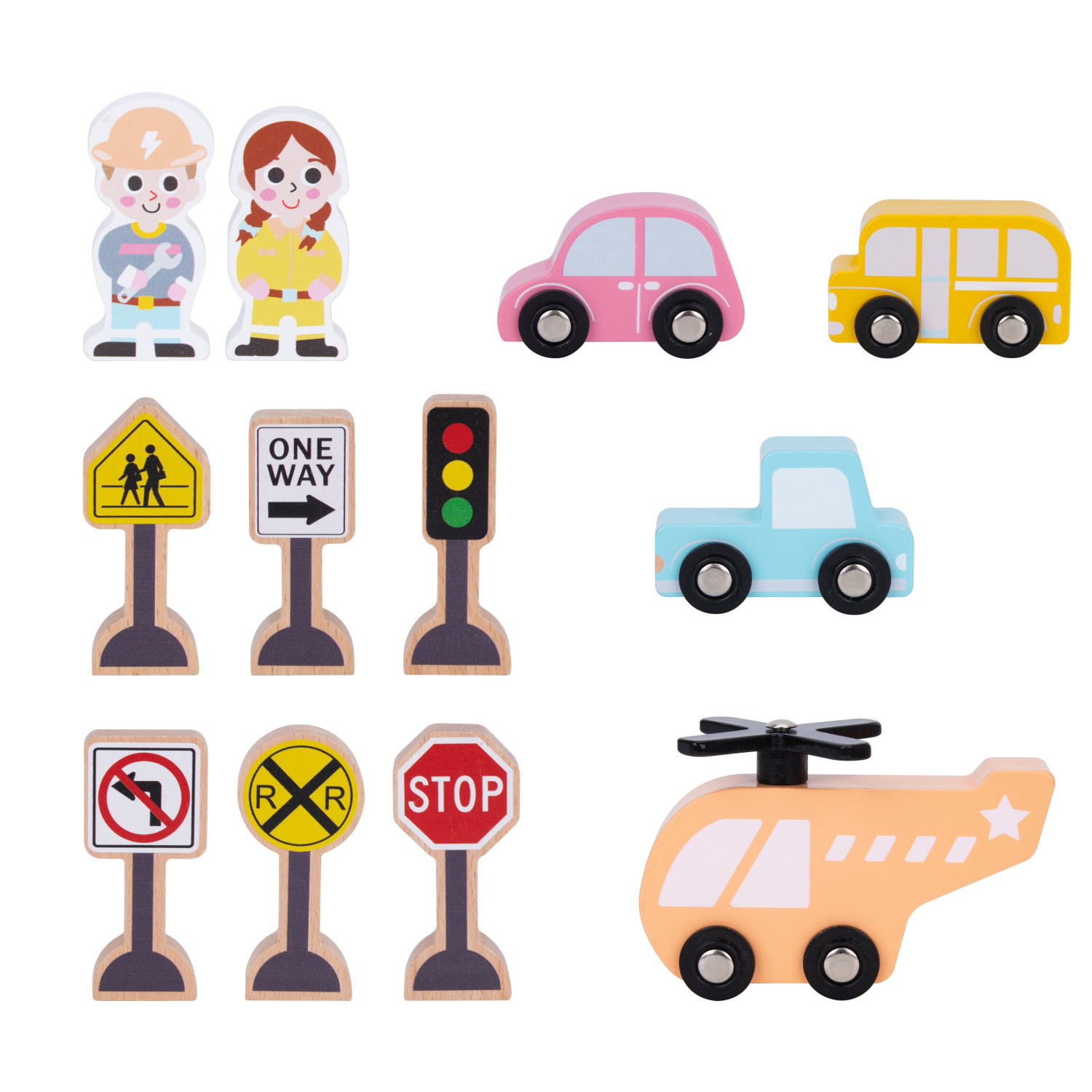 Ξύλινο γκαράζ αυτοκινήτων με πλυντήριο αυτοκινήτων Ηλικία: 2+ Μέγεθος: 29,5x42,5x35 εκ.